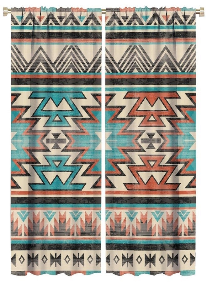 LOMADIA Aztec Blackout Curtain, Rustic Western Fantasy Boho Tribal Southwest Native American Pattern Decor Window Rod Pocket Thermal Insulated Curtains Panels for Bedroom Living Room Drapes 42x45in - Image 1
